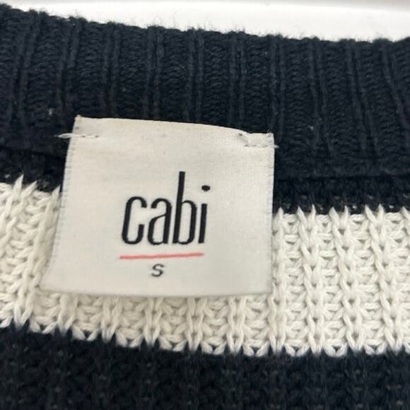 Cabi Whistle Navy Blue & White Striped Long Line Cardigan Sweater Small Coastal - Picture 11 of 11